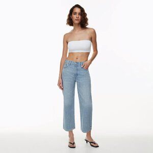 Denim Forum Womens The 90s Iggy Low Rise Cropped Straight Jeans Blue Size 27